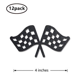 Racing Centerpiece Sticks, 12-Pack Table Topper Double-Sided Race Birthday Baby Shower Party Decorations
