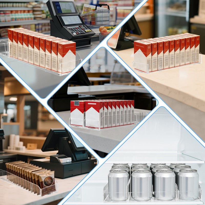 10 Pack Automatic Pusher Display Rack, Store Display Shelf and