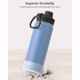 Koodee Insulated Water Bottle, 22 oz Stainless Steel Double Wall Vacuum Wide Mouth Sport Bottle with Leakproof Spout Lid (Royal Blue)