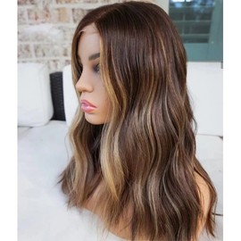 Highlight #4/27 Oulaer Hair for Black Women 12inch Brazilian Remy Hair 13x6 HD Transparent Lace Front Wig Body Wave Human Hair Wig 150% Density with Baby Hair Natural Hairline Glueless Knots