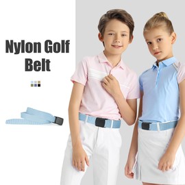 Mile High Life Nylon Golf Belt for Men | Young Boys School Uniform Belt | Youth Baseball Belt (Sky Blue1,1.25" width & 142CM length)