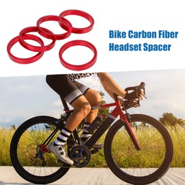 A ABSOPRO 5mm Bike Aluminium Alloy Headset Spacer 11/8inch Stem Red Set of 5