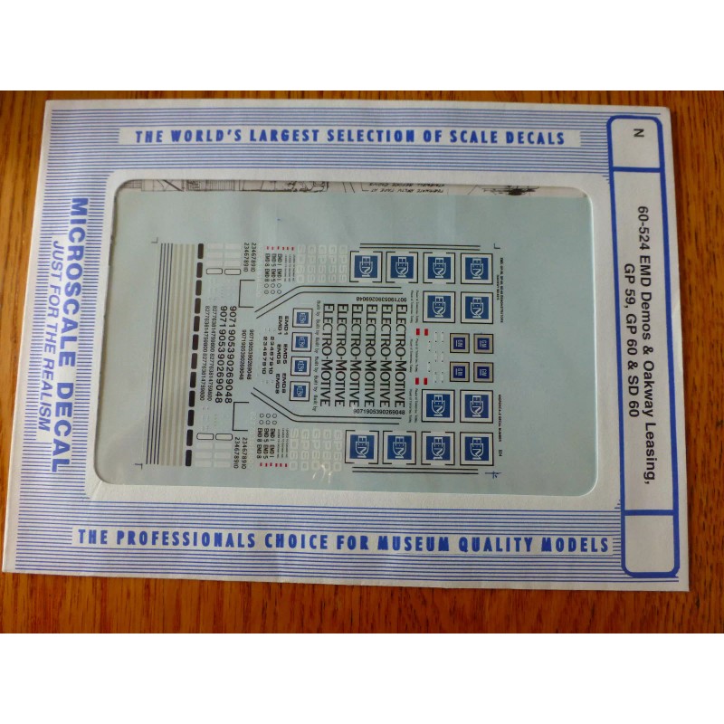 Microscale Decal N #60-524 EMD Diesels-"Diese