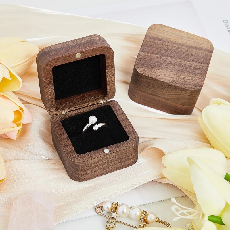 Brand: Loetere 6 Pcs Wooden Ring Boxes for Wedding Ceremony