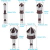 YUENTOEN 5 Pack Countersink Drill Bit Set for Metal, 1/4