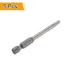sourcing map 5pcs TT20 Security Torx Head Screwdriver Bit 2.56"
