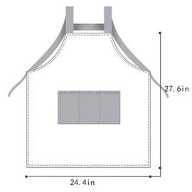 MEGA Women Denim Jean Kitchen Apron Adjustable Cross Back Apron with Pocket Blue