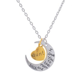 ShiQiao Spl Aunt Gifts Aunt Heart Pendant Necklace Family Member Birthday Christmas Gifts for Aunt from Niece Nephew