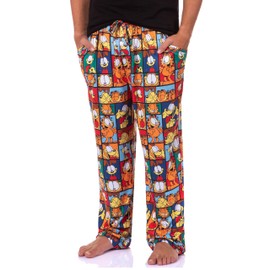 INTIMO Men's Garfield Comic Odie Paneled Print Sleep Pajama Pants for Adults - X-Large - Multicolored