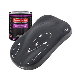 Restoration Shop - Machinery Gray Acrylic Urethane Auto Paint - Quart Paint Color Only - Professional Single Stage High Gloss Automotive, Car, Truck Coating, 2.8 VOC