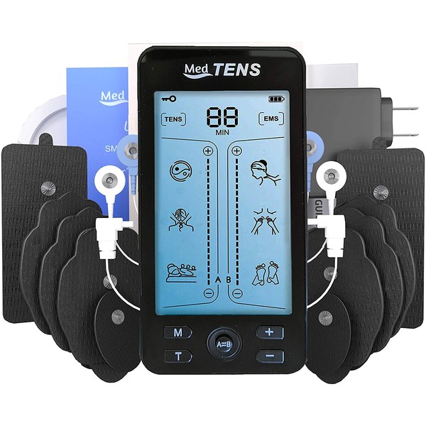 Tens Unit Machine Device 24 Massage Modes [2020 Model] Muscle Stimulator for Lower Back Neck Shoulder Pain Relief Massager Comes With 10 Pads [5 Pairs]