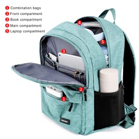 LIBENED School Backpack for Teen Girls and Boys, Bookbag for College with USB Charging Port, 15.6 Inch Laptop Bag Middle School Back Pack, Teal