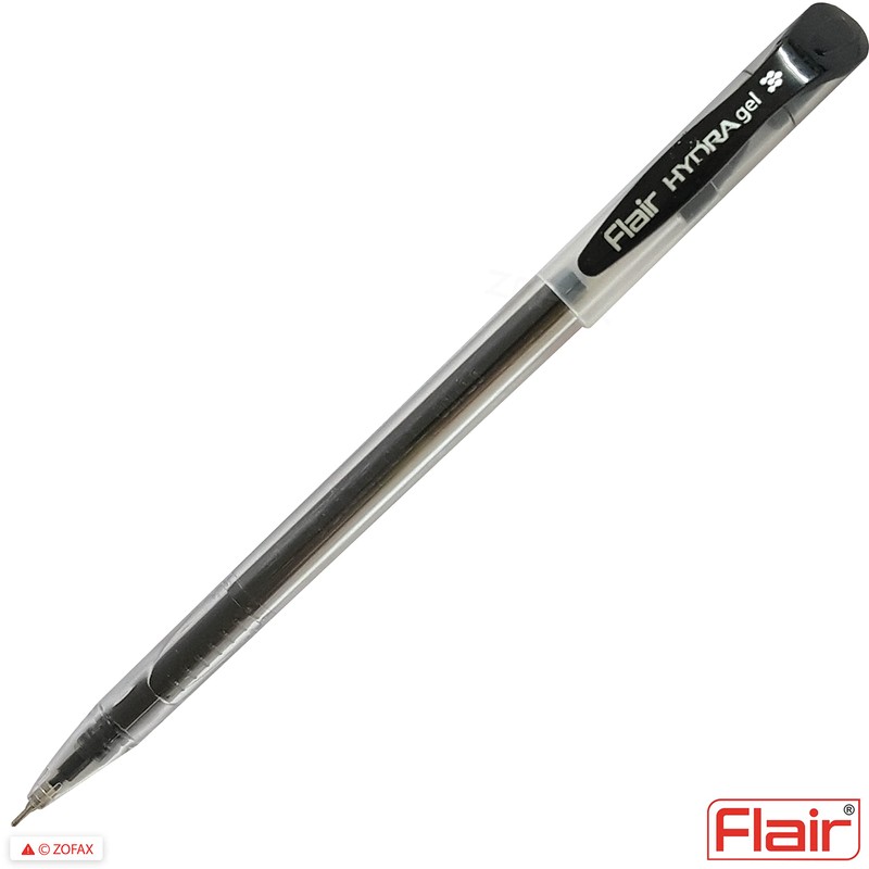 5 x 0.5mm FLAIR Hydra BLACK Gel Pens Easy Grip