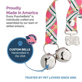 PoochieBells Handcrafted Dog Doorbell for Potty Training – Easy & Quick, Doggie-Safe USA-Made Dog Door Bell with Perfect Sound, Dog Trainer-Recommended for Over 20 Years, Spring Fling Plaid