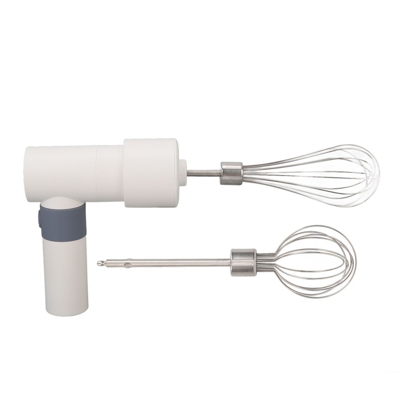 Electric Hand Mixer Warm White Cordless Rechargeable 2000mAh Battery Stainless