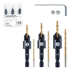 toolant #6#8#10 Countersink Drill Bit Set(Pro), 3Pcs
