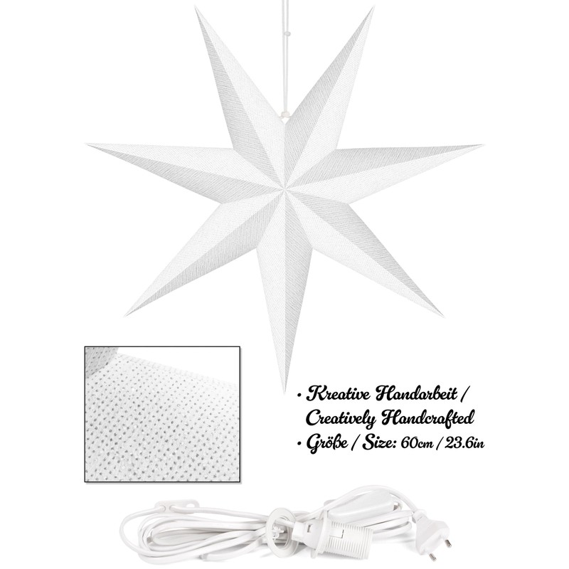 BRUBAKER 60 cm Christmas Star for Indoor Use - Advent
