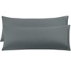 PiccoCasa Bolster Pillow Cases 2 Pack Embroidery Brushed Microfiber Body