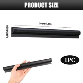 Supecesorio Ticket Holder, 30cm Aluminum Receipt Holder No Drill,Tab Grabber, Orders Bill Grabber Ticket Rail Rack Holder, for Walls Home Kitchen Food Office Cafes Pubs Bars Restaurant, Black