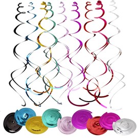 36 Stück Spirale Girlande Dekoration, Spirale Girlanden Decke Aufhänger Dekoration, Wirbel Dekoration für Geburtstage, Hochzeiten, Partys, Festivals (6 Farben)