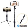 Elecom P-SSBTRBK Selfie Stick Bluetooth Remote Control Included, Tripod, 16.9