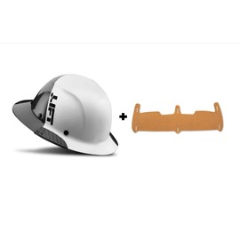 Lift Safety HDF50C-19WC DAX Fifty 50 Carbon Fiber Full Brim Hardhat (White) & HDF-19BP-BN Replacement Brow Pads (Brown/Tan) Bundle