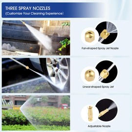 Yiliaw High Pressure Power Washer Wand Watering Sprayer Cleaning 38 Inch Hydro Jet Water Hose Nozzle Flexible Wand Lance for Gutter Patio Car Pet Window Cleaning Tool (Blue)