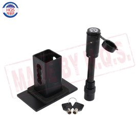 HQS Metal Trailer Hitch Cover For 2 inch Receivers W/ 5/8-Inch Pin Diameter Lock