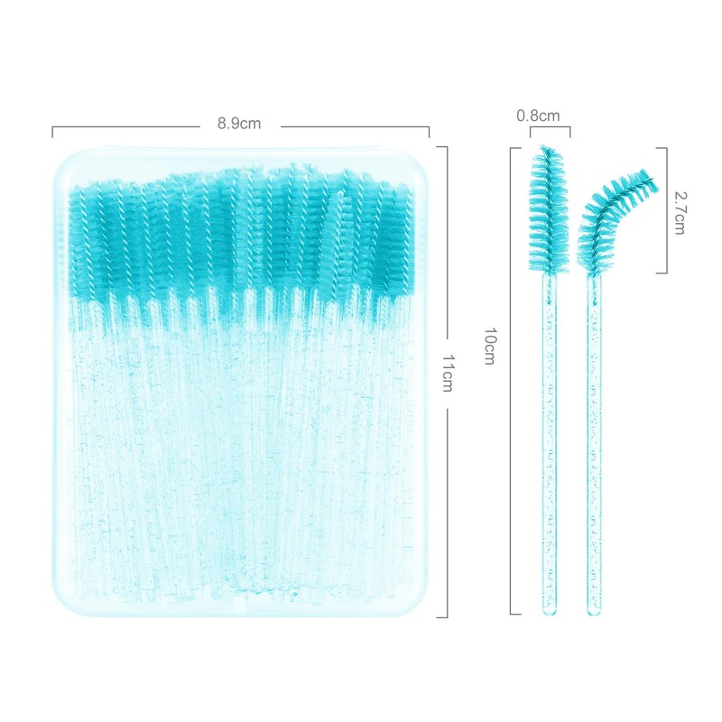 Eyelash Brushes Disposable Peacock Blue Eyelash Brushes for Makeup Cosmetic