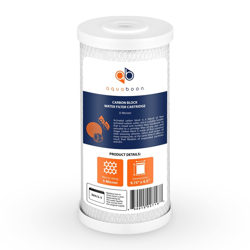 Aquaboon 5 Micron 10x4.5 Carbon Block Water Filters Whole House