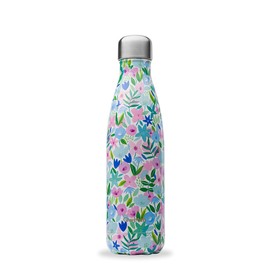 Qwetch - Insulated Originals Bottle -Flora Blue 500 ml - Stainless Steel Water Bottle - 24h Cold and 12h Hot - Leakproof, BPA Free & Reusable for Sports & Travel