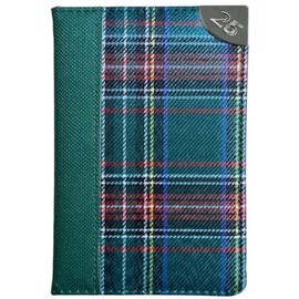 2025 Pocket Week to View Tartan Material Slim Pocket Designer Diary (Green)