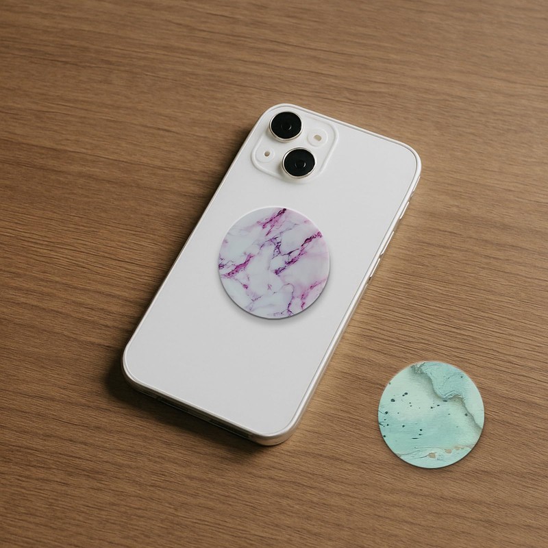 Phone Grip, Set of 6 Elegant Marble-Pattern Stand for Smartphones,