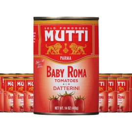 Mutti Baby Roma Tomatoes (Datterini), 14 oz. | 12 Pack | Italy’s #1 Brand of Tomatoes | Fresh Taste for Cooking | Canned Tomatoes | Vegan Friendly & Gluten Free | No Additives or Preservatives