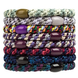 AXEN AXEN 8PCS Elastic Hair Tie for Women Girls, Cotton Bands Soft Woven Ponytail Holders for Thick Hair and Curly Hair, Mixed Colors 2