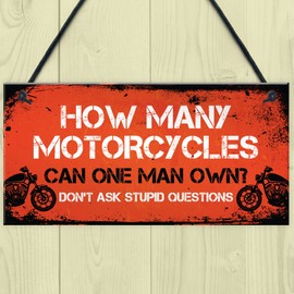Red Ocean Biker Gifts Motorcycle Motorbike Accessories Gifts For Men Man Cave Garage Hanging Sign Gift For Him