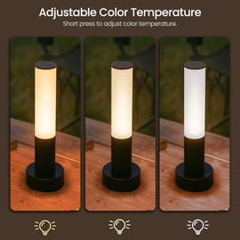 Guvuon Portable Table Lamp Rechargeable Bedside Lamp with Magnetic Detachable Light 3-Color Dimmable Night Light USB-C Charging for Bedroom Office Power Outage Camping Travel