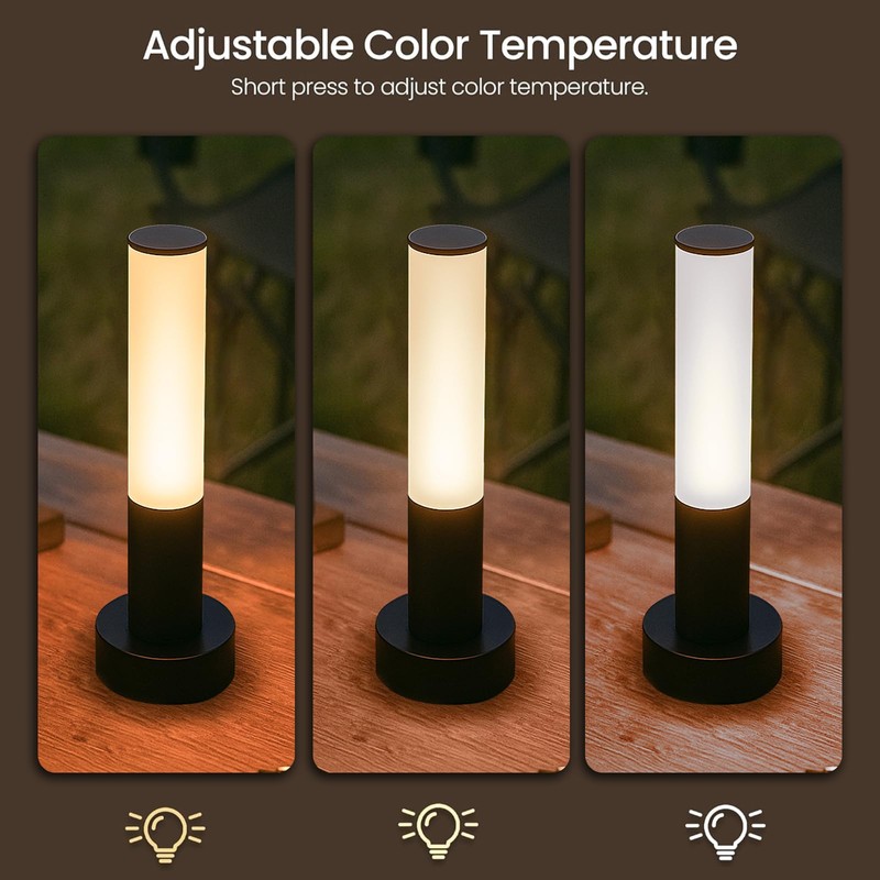 Guvuon Portable Table Lamp Rechargeable Bedside Lamp with Magnetic Detachable