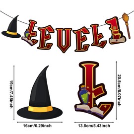 Magical Wizard 1st Birthday Banner, Pre-Strung Wizard Party Decorations Enchanted Backdrop for Magic Theme Party Supplies Boy or Girl Baby Shower & First Birthday Decor