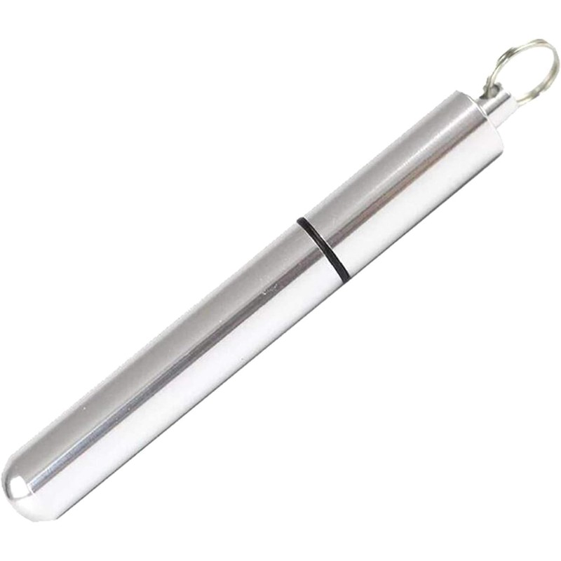 Silver Pocket Toothpick Holder Keychain,Waterproof Mini Toothpick Box Container Lightweight