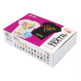 Rosa Talent HEART Textile Acrylic Paint Set. 24 colors (0.68 oz) and includin...