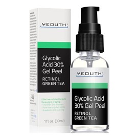 YEOUTH Acido Glicolico Peeling Facial para la Car, Exfoliante Químico para Manchas de Acné, Productos Extra Ordinarios para el Cuidado de la Piel para