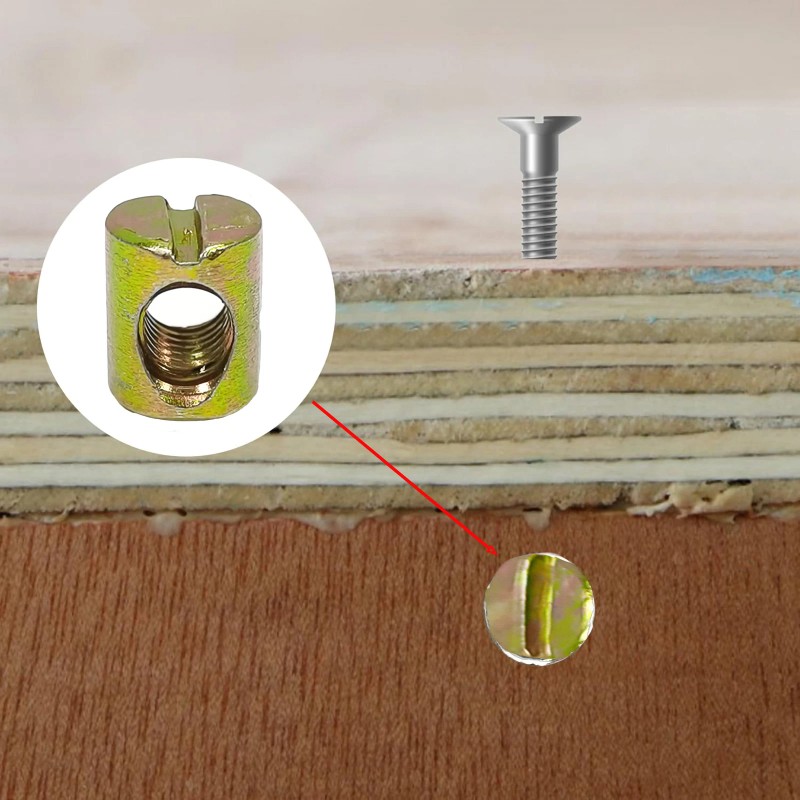 FixtureDisplays 10PK M6 X 10mm Cross Hole Nuts Barrel Nuts