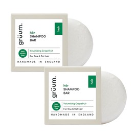 grüum Twin Pack Volumising Shampoo Bar 50g - Solid Shampoo Bars for Hair Up to 60 Washes - Plastic Free Vegan Bar for Men & Women - Paraben Free Rich Lathering Bars for Fine Hairs
