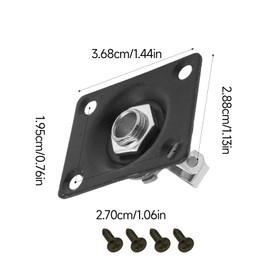 Soundspire Square Guitar Jack Plate, 1/4" Metal Input/Output Socket for Electric Guitar/Bass (Black, with Mounting Screws)