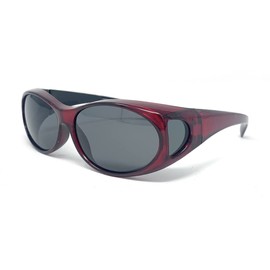2 Pair of Women's Polarized Fit Over Oval Sunglasses (Red and Brown)