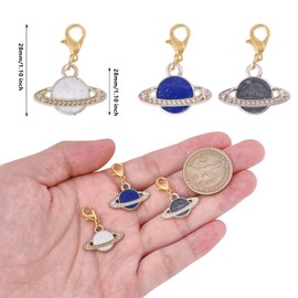 CHGCRAFT Pack of 12 Planet Roller Skate Shoe Charm Clips Skate Shoe Laces Planet Accessories Skate Shoelaces Alloy Planet Charms for Jewellery Making with Alloy Lobster Clasps, Alloy+Enamel