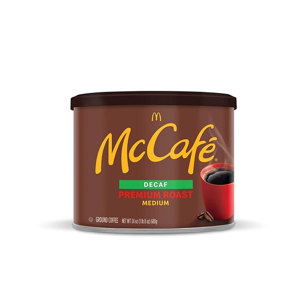 McCafe Medium Roast Ground Coffee, Canister Premium Roast Decaf 1.5 Pound 24.0 Ounce