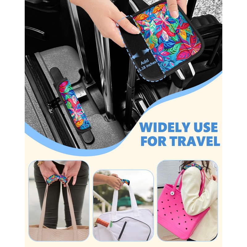 OffiEase Neoprene Luggage Handle Wrap Cover 3 Pcs - Velcro