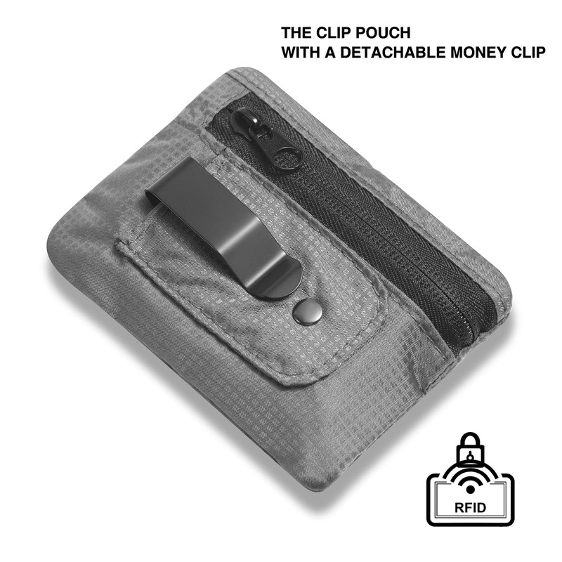 KOSMCCO RFID Blocking Clip Stash Pocket, Compact Hidden Travel Belt
